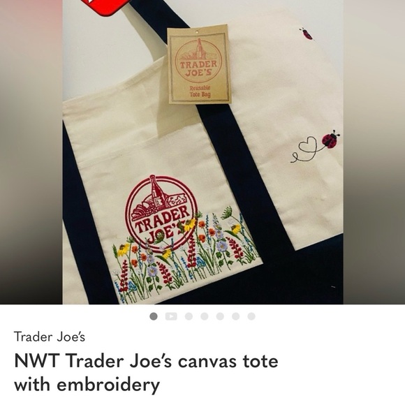 Trader Joe's Canvas Tote Bag - Picture 2 of 3
